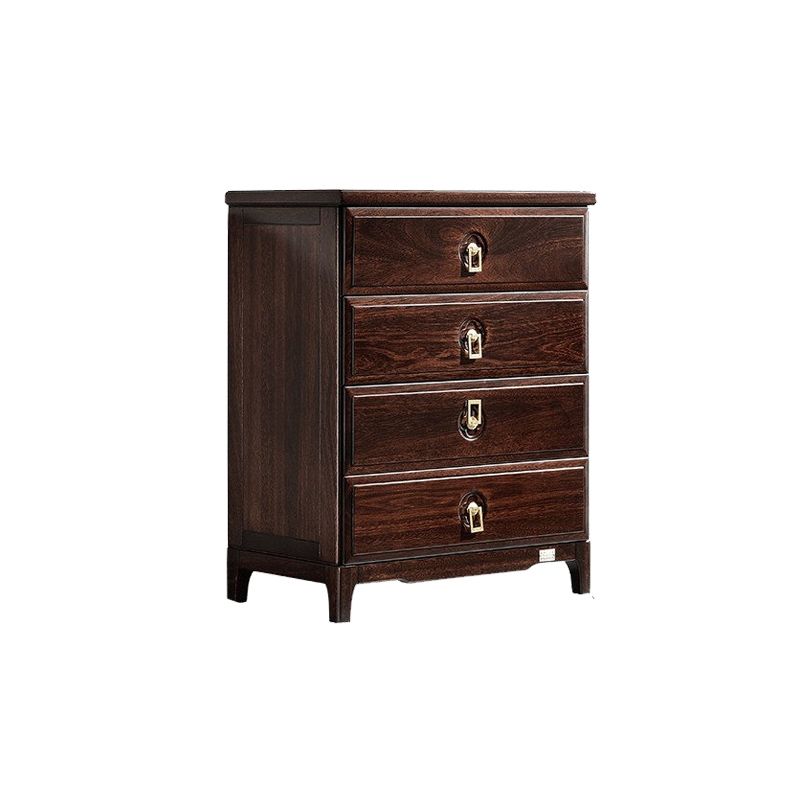 Mid-Century Modern Accent Chest Rectangle Brown Lacquered Wood Chest