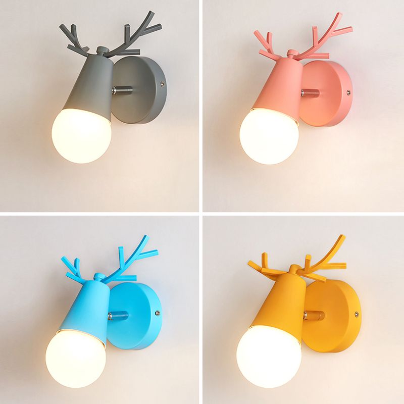 Nordic Metal Wall Light Colorful Single Light Wall Sconce for Living Room