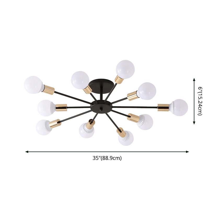 Smeedijzeren plafondlamp Modern minimalistisch huis Eetkamer Slaapkamer Studeergang Creatieve persoonlijkheid Industriële stijl lampen