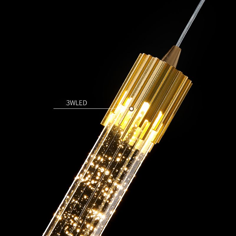 Modern Minimalist Style Tubes Pendant Lighting Fixtures Crystal Ceiling Lamp for Living Room