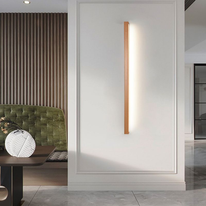 1 Light Linear Wall Sconce Lights Minimalist Wood Wall Mounted Lamp