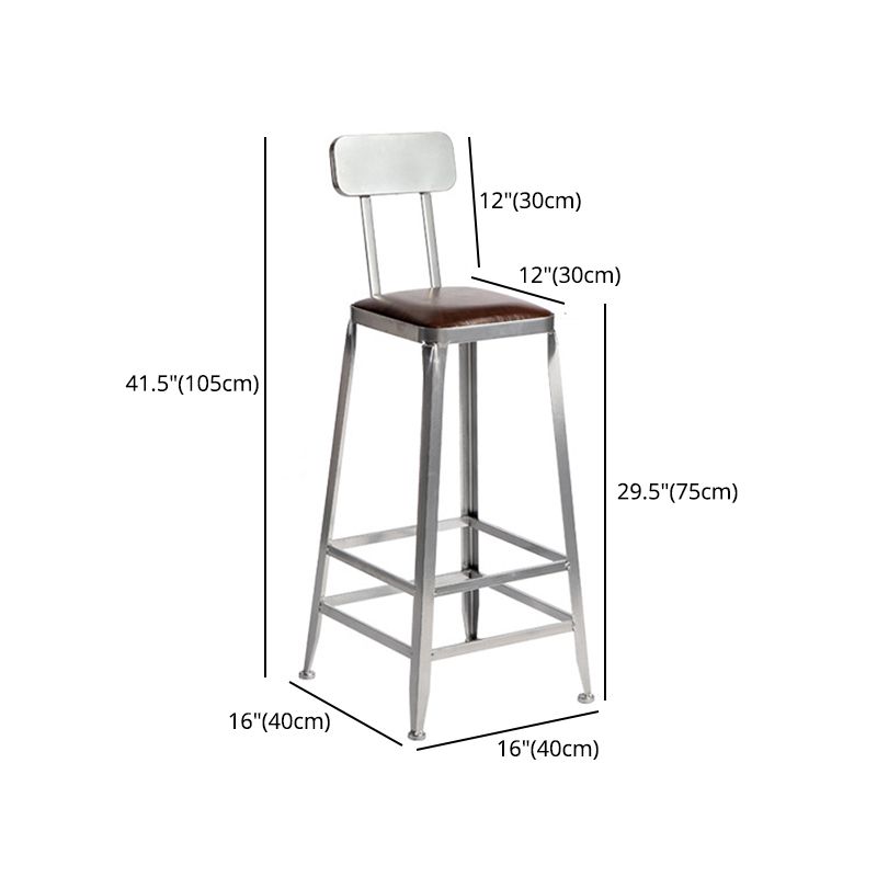 Industrial Leather Bar and Counter Stool Metal Stool with 4 Legs