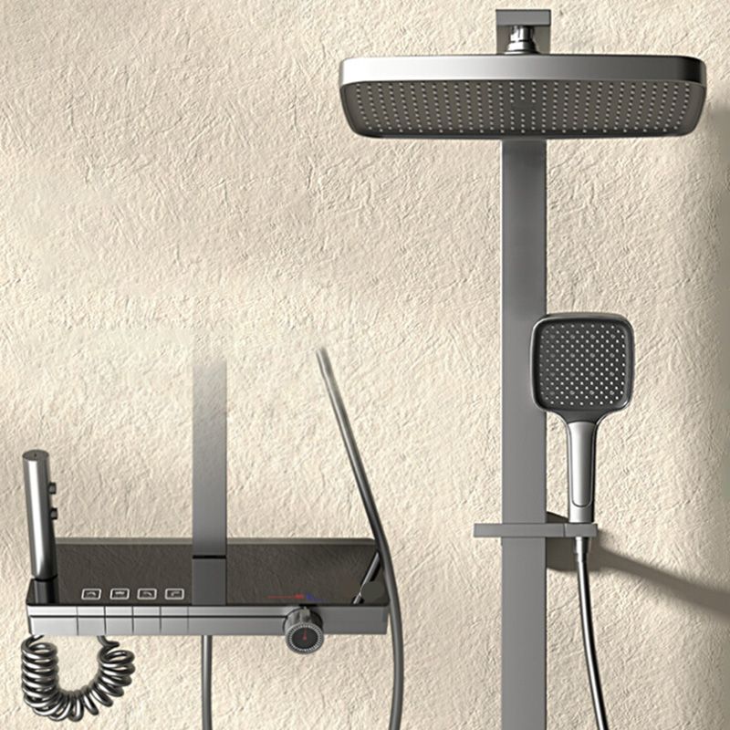 Modern Style Shower System Spot Resist Copper Wall Mounted Rectangle Shower System