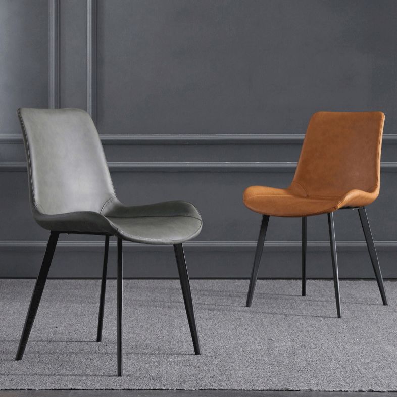 Chaise de salle à manger en cuir PU moderne Solide Chaise finale mate pour cuisine