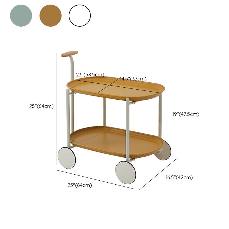 Tray Top Corner Table with Storage and Wheels Accent Side Table