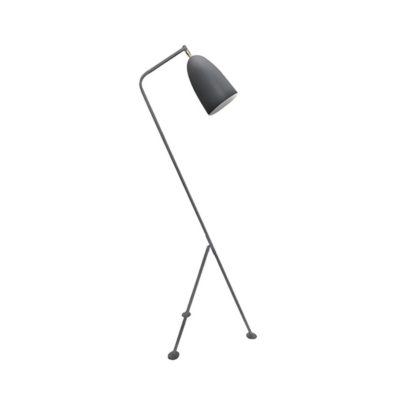 Stativbodenleuchte mit Bell Shade moderner Stil Metallic 1 hellschwarz/weiße Stehlampe für Schlafzimmer
