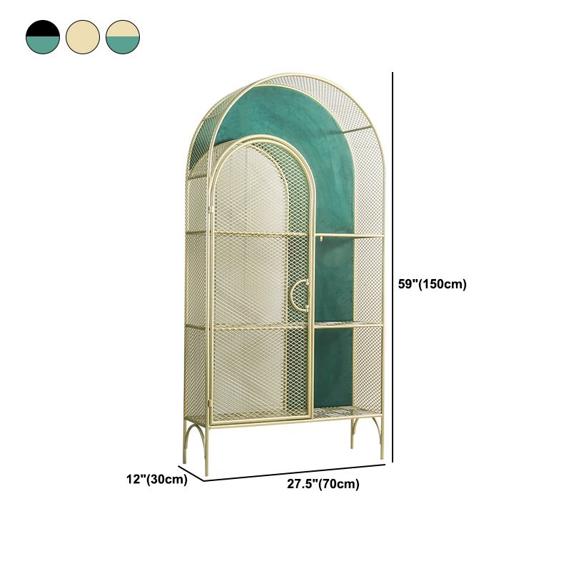 Metal 3 Shelf Shelf Bookcase Gold and Black Bookshelf 11.8" Wide