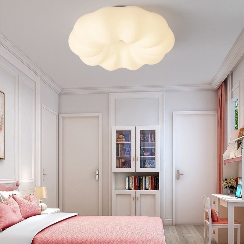 White Shaded LED Ceiling Light Modernism Flush Mount Lighting for Room