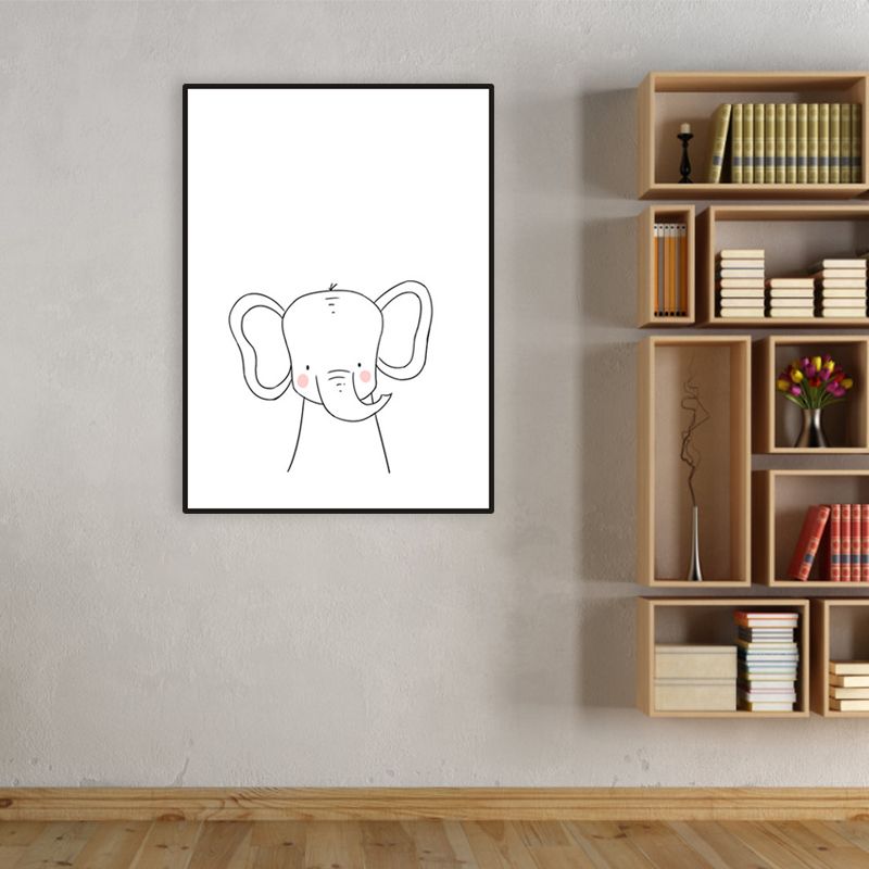 Soft Color Animal Pattern Canvas Print Textured Children's Art Dining Room Wall Decor