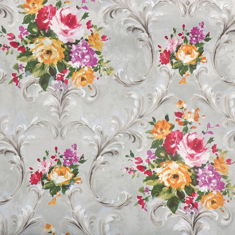 Vinyl 33'L x 20.5"W Wall Covering Non-Pasted Cluster Blossom Wallpaper Roll for Bedroom