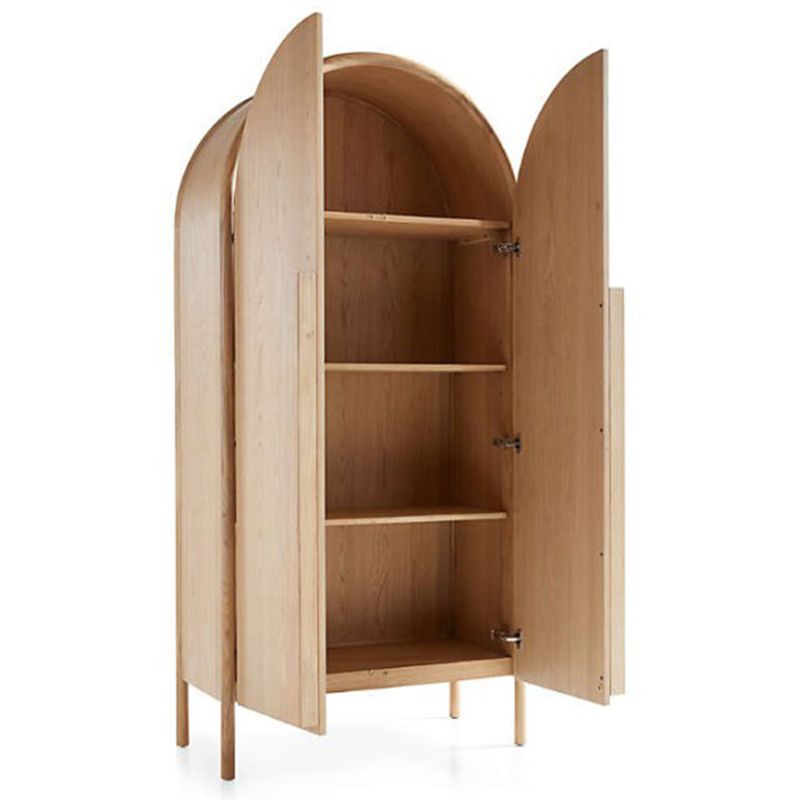 Wooden Brown Wardrobe Armoire Matte Finish 2-Door Bedroom Armoire
