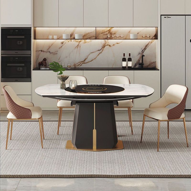 Dining Room Glam Side Chair Faux Leather Chair with Upholstered