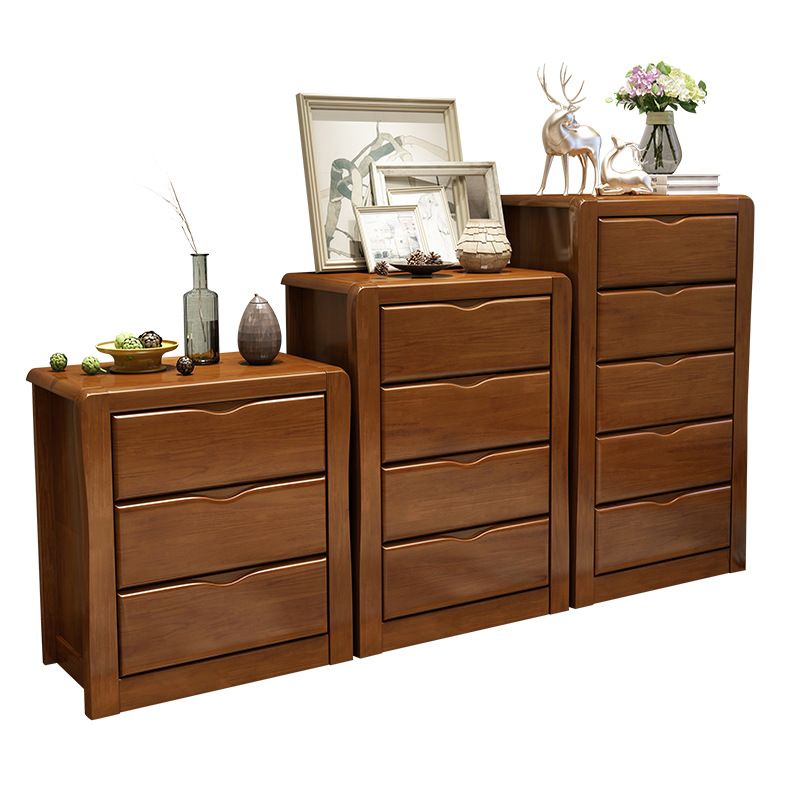 Modern Wood Cabinet Grooves Rectangle Side Cabinet with Drawer