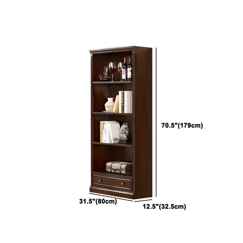 Wooden Closed Back Standard Bookcase Contemporary Style Bookshelf for Home Office