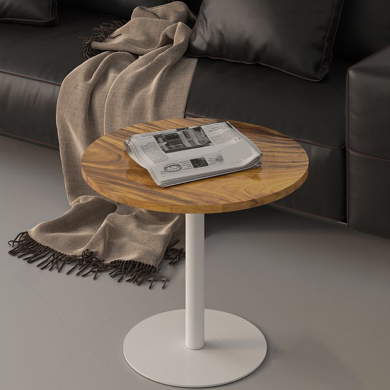 Round Pedestal End Table Minimalist Wood Side End Table for Living Room