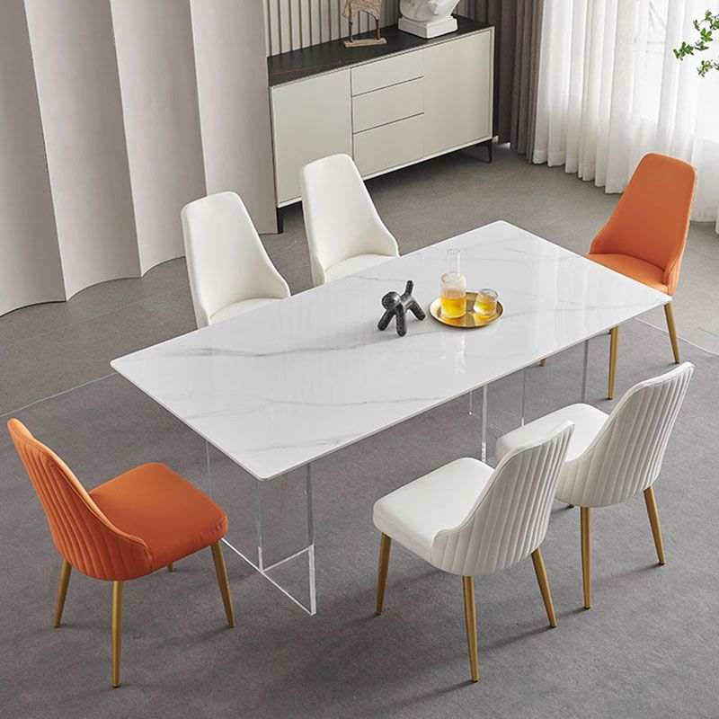 Chaise de salle à manger sans bras à dossier solide de style scandinave, chaise d'appoint rembourrée