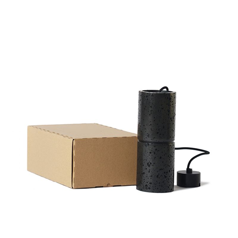 Cement Modern Pendant Light 1-Light Cylinder Ceiling Light Fixture for Dining Room