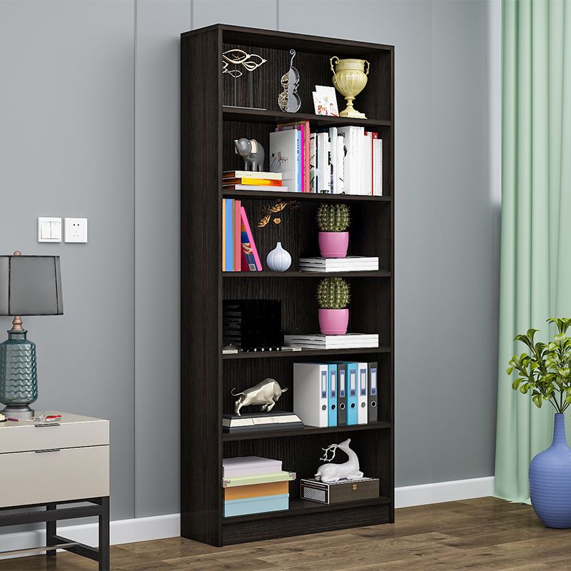 71" H X 9.5" W Modern Bookshelf Wooden Closed Back Bookcase with Rectangular Shelves