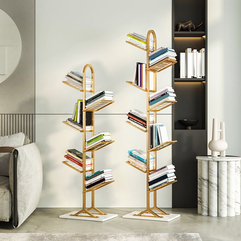 Minimalist Style Open Shelf Bookcase in Metal Material Shelves