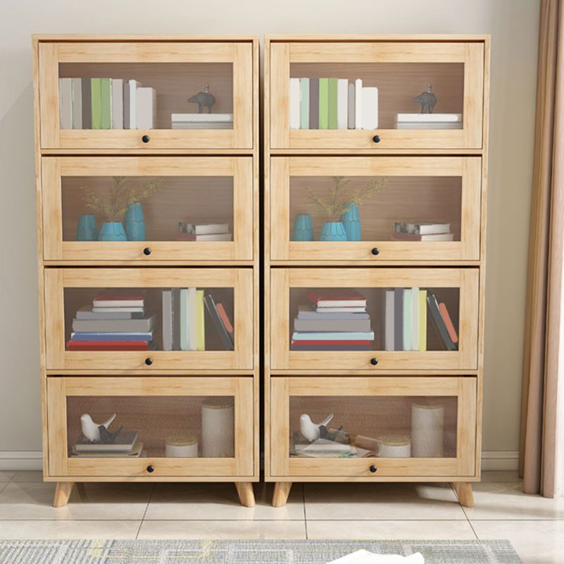 Contemporary Wood Closed Back Bookcase Standard Bookshelf with Shelves