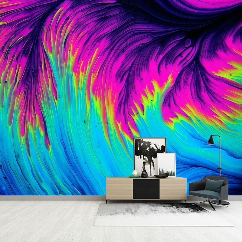 Abstract Contemporary Wall Mural Mildew Resistant Wallpaper for Sitting Room
