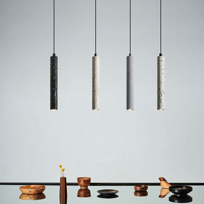 Modern Style Hanging Light Fixture 1-Light Pendant Lamp with Stone Shade for Living Room