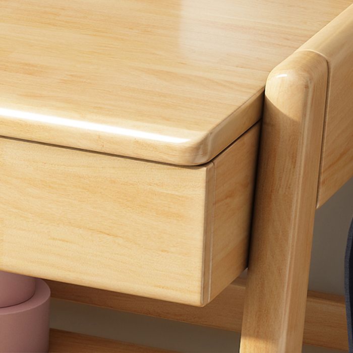 Contemporary Rubberwood Writing Desk with Side Storage Hook Writing Desk