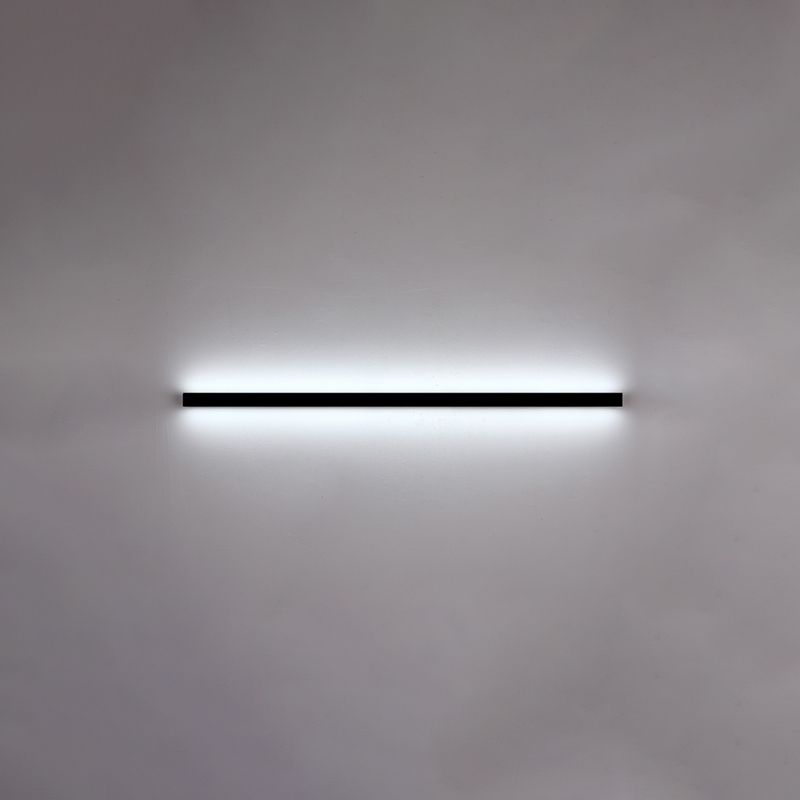 Moderner einfacher Stil Linearer Schatten Wandleuchten Metal 1 Leichte Leuchten im schwarzen Finish