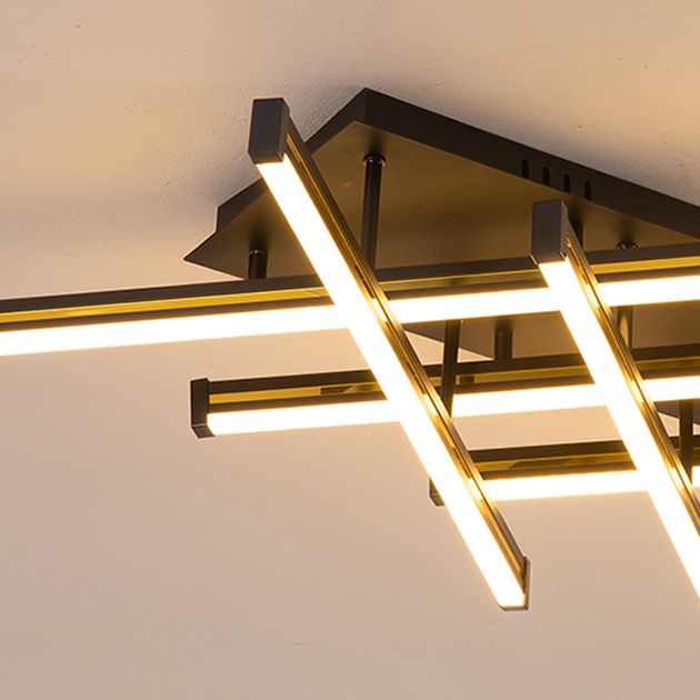 Line Shape LED Creative Ceiling Lamp Modern Iron Flush Mount for Living Room