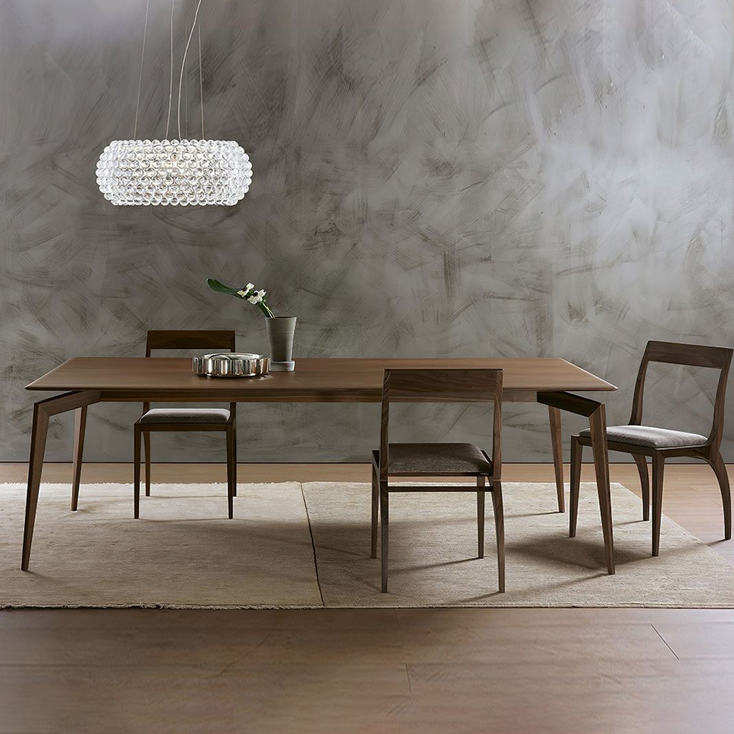 Matte Finish Rectangle Dining Table Modern Wooden Dinette Table