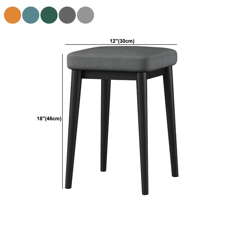 Square Ottoman Solid Color Upholstered Metal Frame Fabric Standard Ottoman