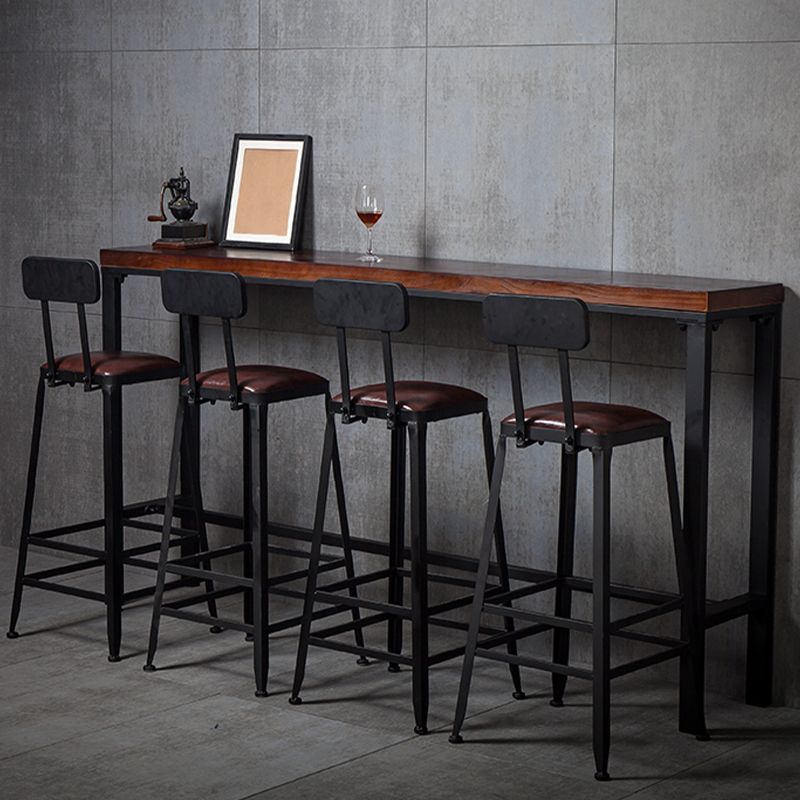 Industrial Rectangle Bistro Bar Table Solid Wood Bar Table for Dining Room