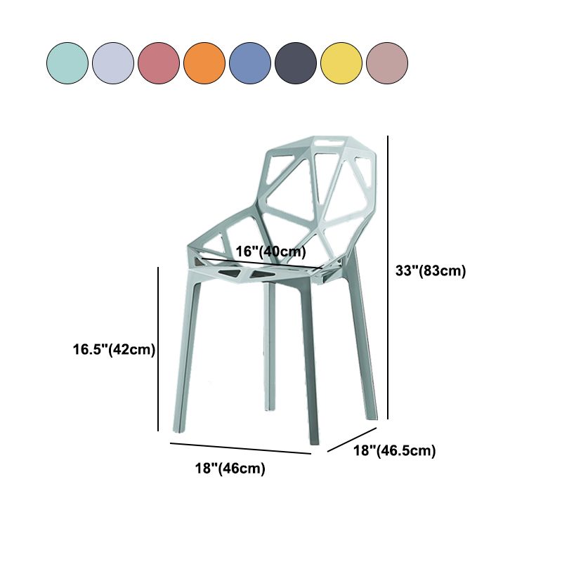 Salle d'étude moderne Chaise latéral de croix en plastique Matte Finish Plastic