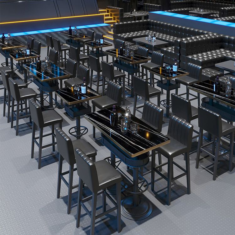 Industrial Style Bar Height Table Cafe Bar Dining Table with Storage