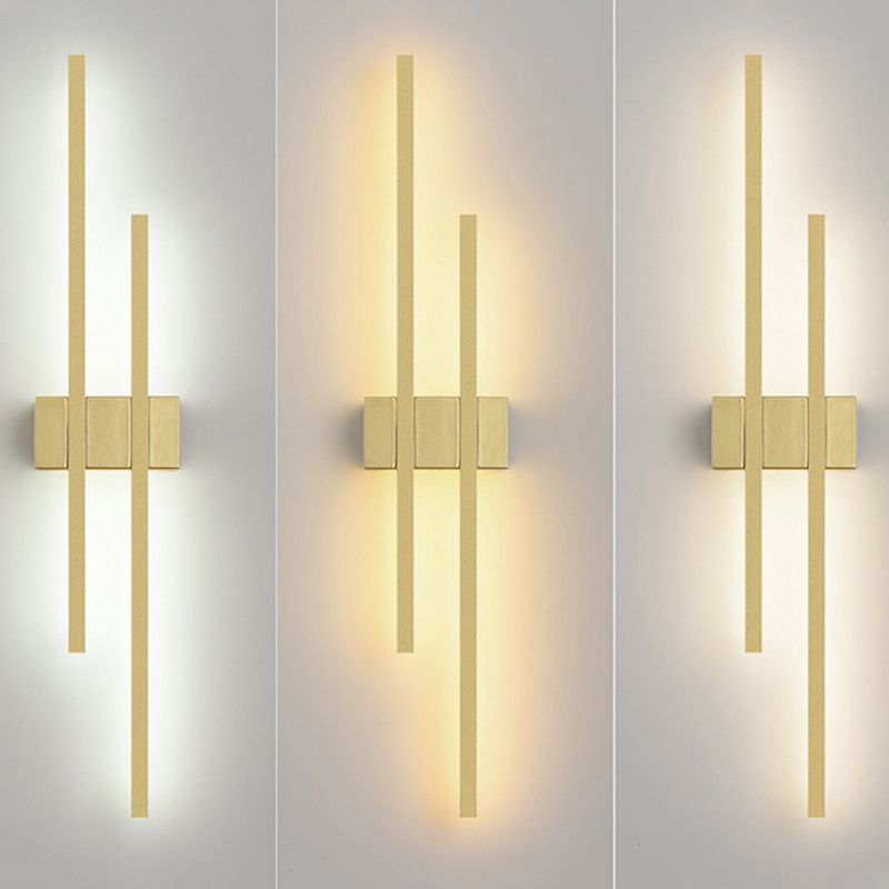 Minimalism Brass Wall Sconce Linear LED Sconce Lighting for Hallway