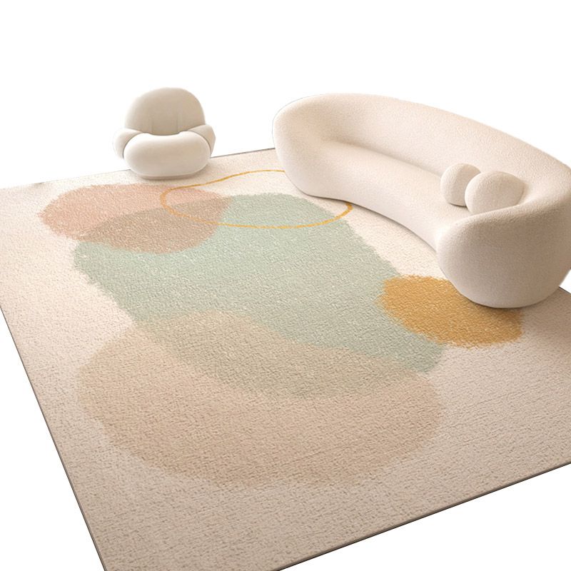 Casual Colorblock Rug Morandi Color Area Rug Polyester Easy Care Carpet for Living Room