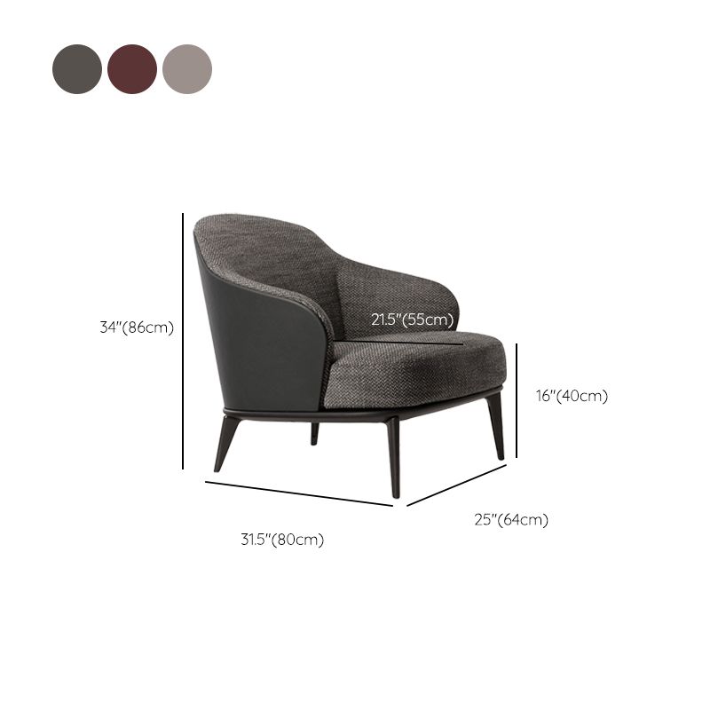 Mid-century Modern Accent Chair Solid Color Fixed Back Armchair