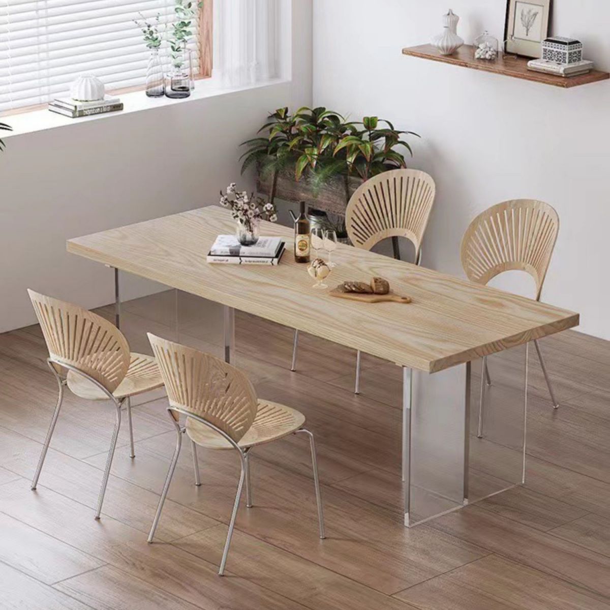 Modern Dining Set 1/2/5 Pieces Rectangle Pine Wood Dining Table for Dining Room Kitchen