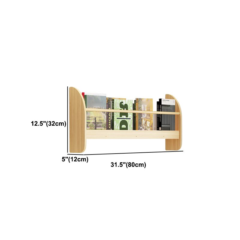 Contemporary Wall Unit Bookshelf Natural Pine Wood Bookcase for Bedroom