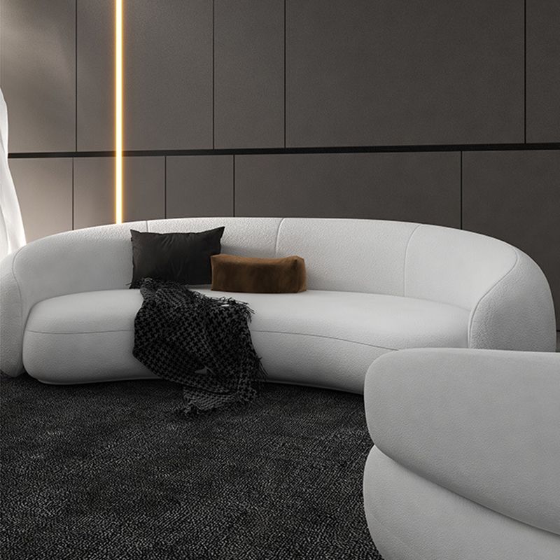 Contemporary Tight Back Curved Seating Sloped Arm Sofa for Living Room