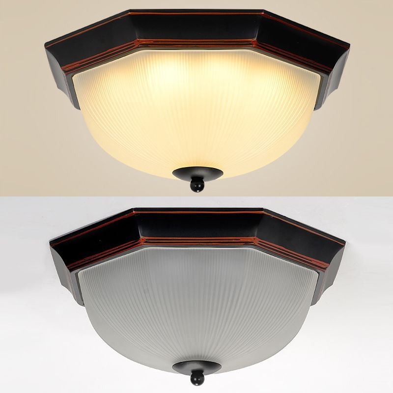 12.5" Wide Bowl Flush Mount Classic Glass Flush Ceiling Light for Entry
