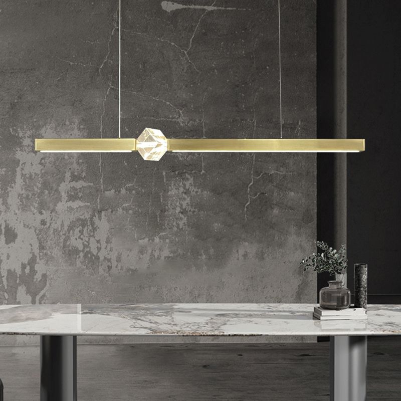 Dining Room Modern Island Lighting LED Linear Metal Pendant Light with 1 Light