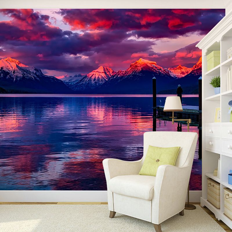 Modern Style Mural Wallpaper Setting Sun Photography Indoor Wall Mural
