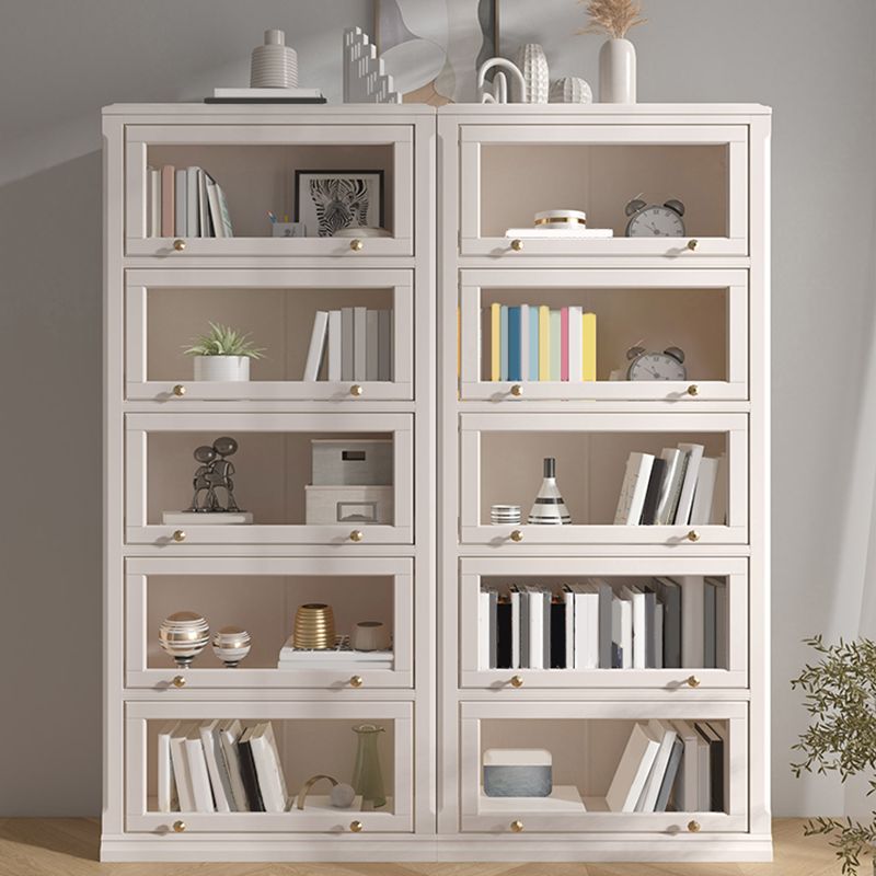 White Standard Bookcase Contemporary Wooden Bookshelf with Shelves
