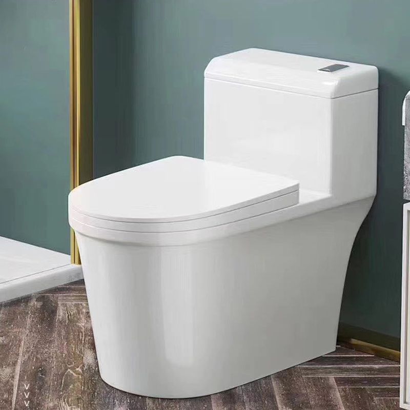 Contemporary White Flush Toilet Floor Mount Toilet Bowl for Washroom