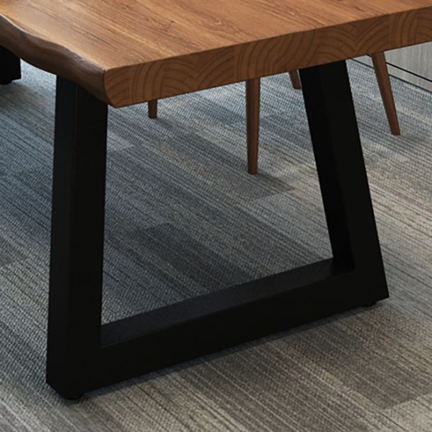 Solid Wood Writing Desk Brown Modern Style Meeting Office Desk