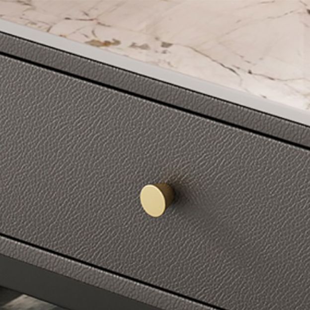 Frame Coffee Table Slate Top Coffee Cocktail Table with Storage Drawers