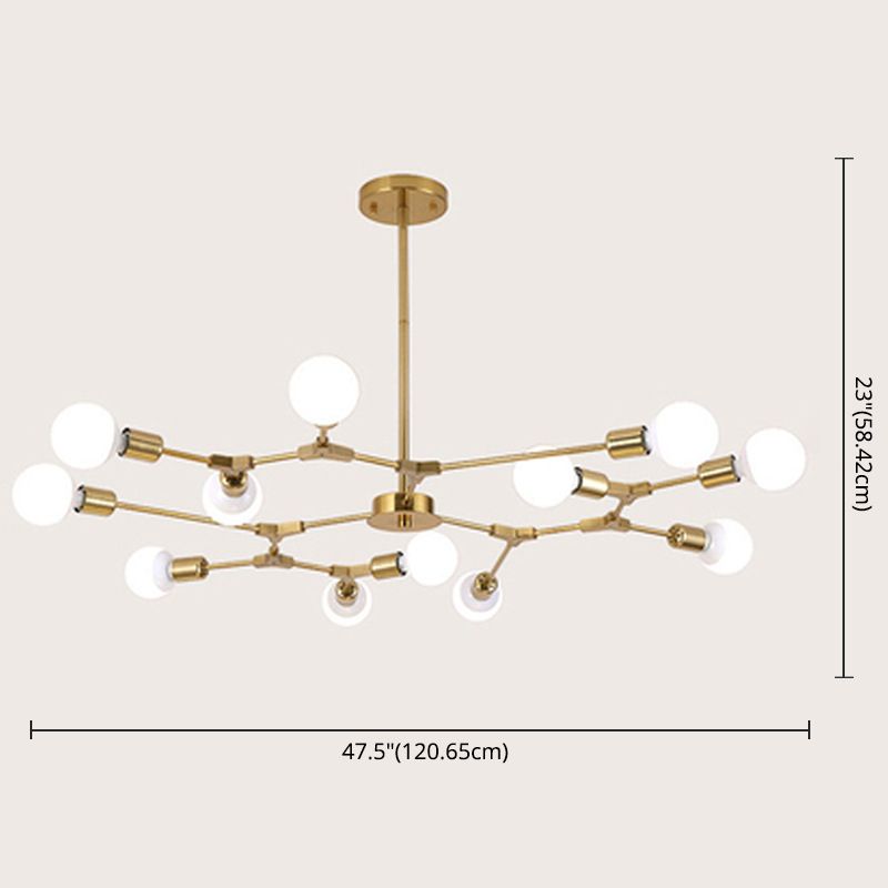 Modern Minimalist Style Branch Chandelier Lighting Fixtures Metal Chandelier for Living Room