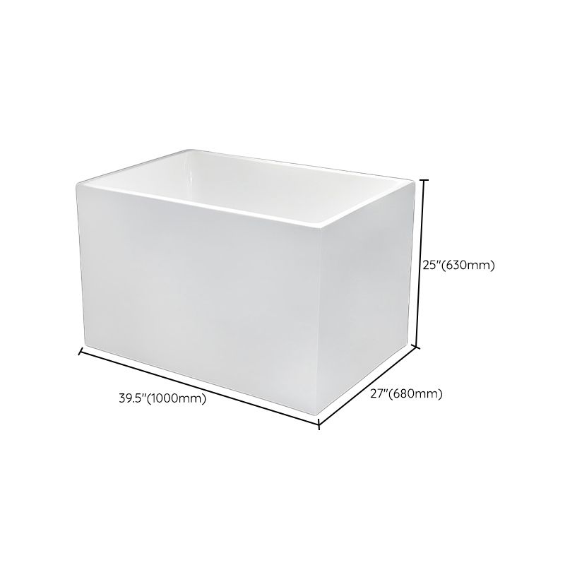 Back to Wall Soaking Bathtub Rectangular Modern Bath Tub (Board not Included)