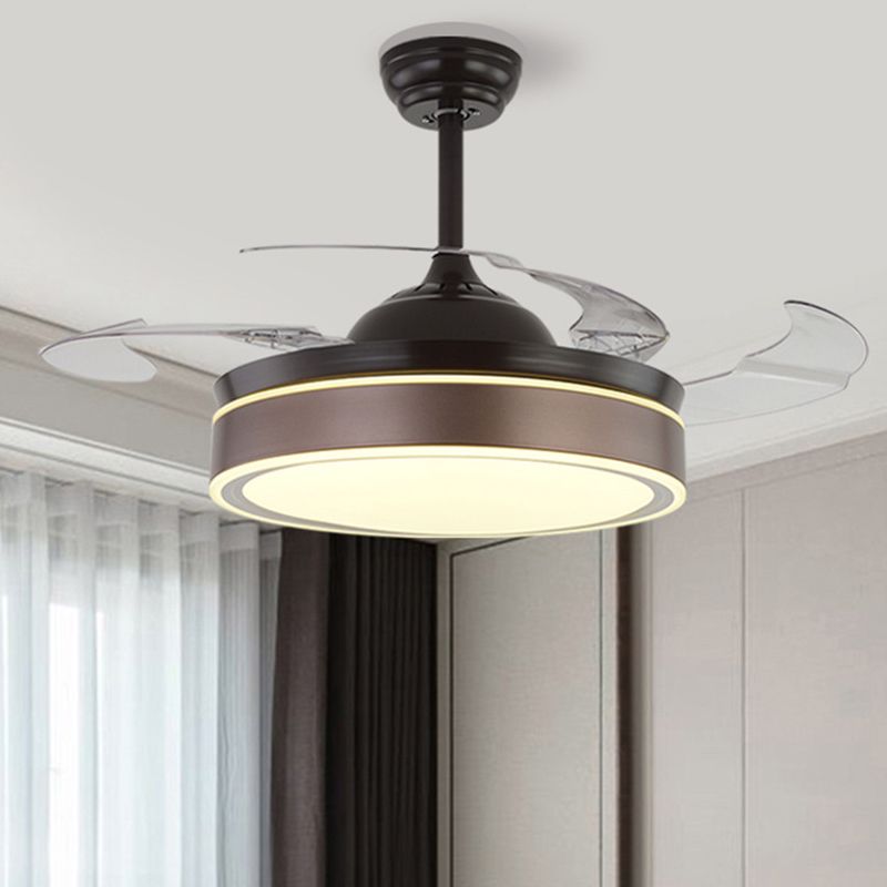 Lampe lampe per ventola a sospensione rotonde in acrilico round 4 lampe semifulto a LED moderno per camera da letto, largo 20 "